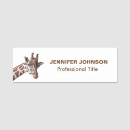 Etiqueta Para Nombres Giraffe Portrait