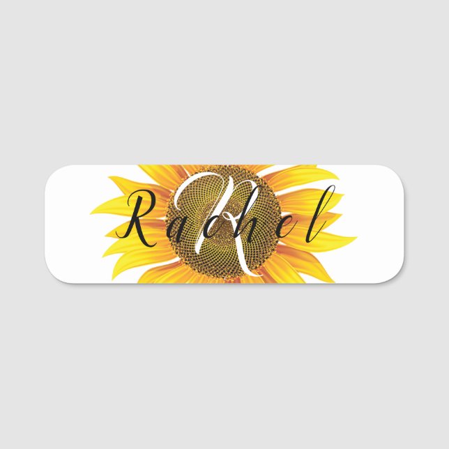 Etiqueta Para Nombres Girasol personalizado (Anverso)