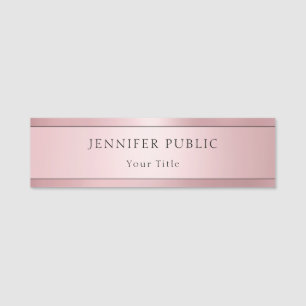 Etiqueta Para Nombres Glamoroso Rosa Gold Trendy Plantilla moderna