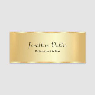 Etiqueta Para Nombres Glamour de oro personalizado elegante guión de mod