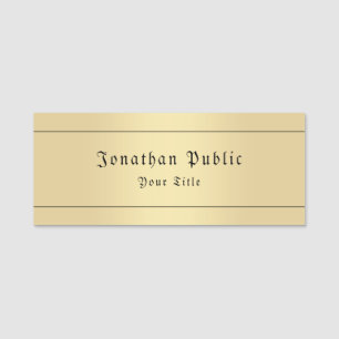 Etiqueta Para Nombres Glamour Faux Gold Vintage Look Old Text Template