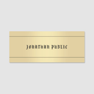Etiqueta Para Nombres Glamour Vintage Look Old Text Template Faux Gold