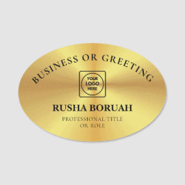 Etiqueta Para Nombres Gold Oval Logo Employee Badge nametags