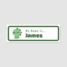Etiqueta Para Nombres Green Dinosaur Themed Student Name Tag