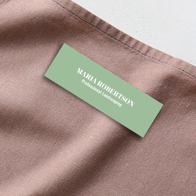 Etiqueta Para Nombres Green Employee Job Title Simple (Green simple business employee name tag.)