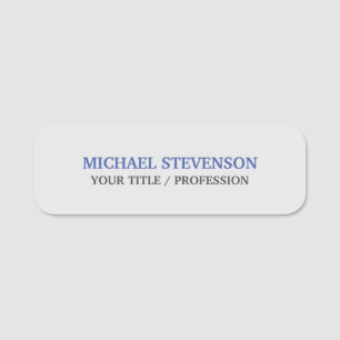 Etiqueta Para Nombres Gris azul clásico único