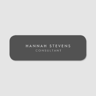 Etiqueta Para Nombres Gris Minimalista simple y simple profesional