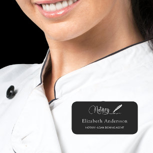 Etiqueta Para Nombres Guión blanco negro del agente de firma de préstamo