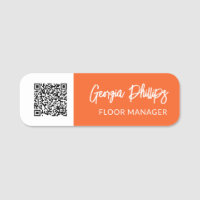 Guión de pincel de código QR blanco Naranja de cal