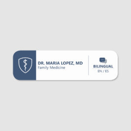 Etiqueta Para Nombres Healthcare Professional Bilingual Medical Modern