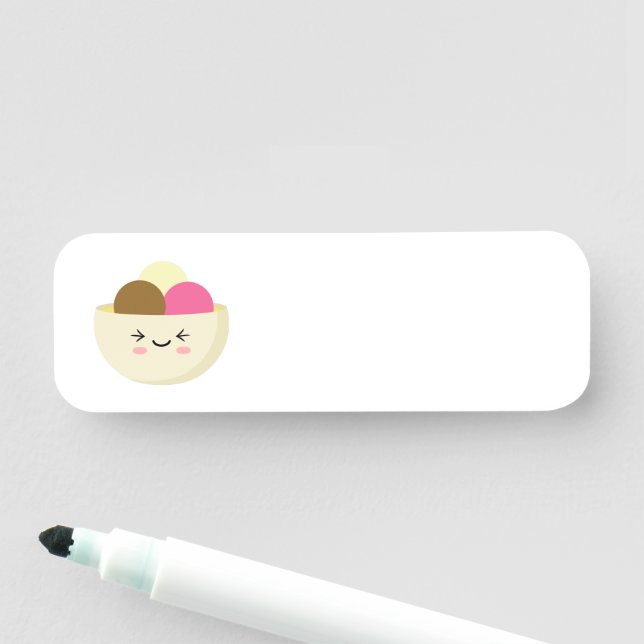 Etiqueta Para Nombres Helado de Kawaii (In situ)