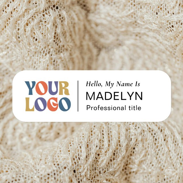 Etiqueta Para Nombres Hello Employee Company Logo White Magnetic  (Subido por el creador)