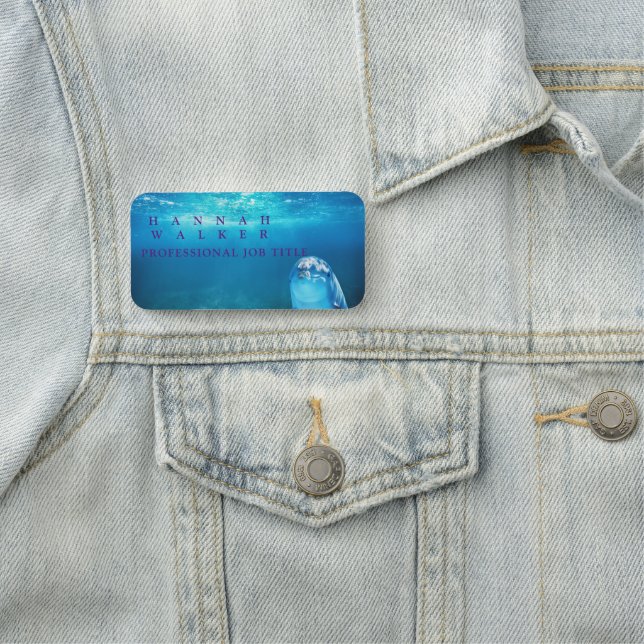 Etiqueta Para Nombres Hermoso mar y delfín (In situ)