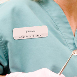Etiqueta Para Nombres Higienista Dental Minimalista Rosa