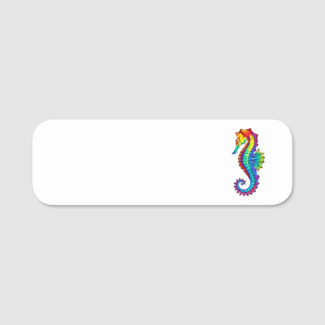 Etiqueta Para Nombres Hipoahoría marino poligonal arcoiris (Anverso)