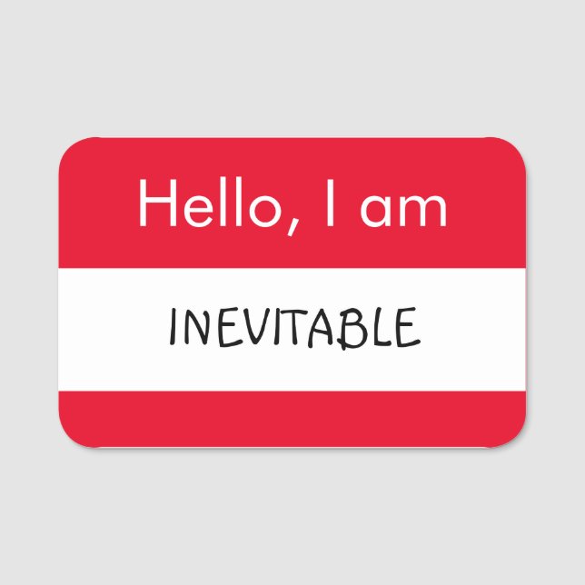 Etiqueta Para Nombres ¡Hola... Inevitable (Anverso)