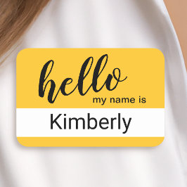 Etiqueta Para Nombres Hola, mi nombre es - Personalizado de caligrafía m