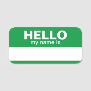 Etiqueta Para Nombres Hola mi nombre es - Verde - Información de contact