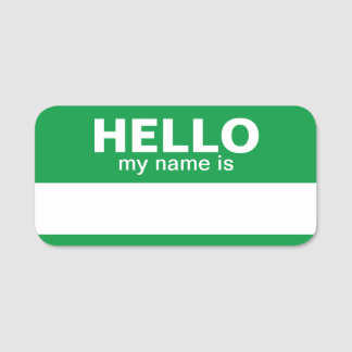 Etiqueta Para Nombres Hola mi nombre es - Verde - Información de contact