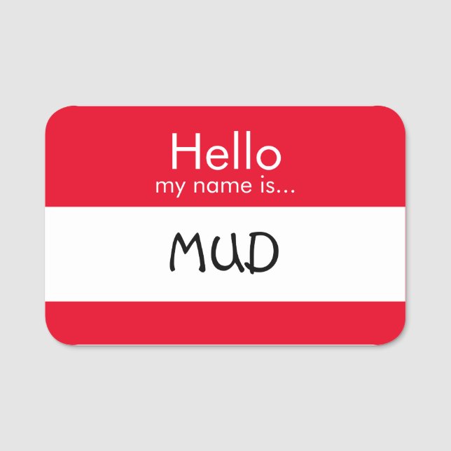 Etiqueta Para Nombres ¡Hola... Mud (Anverso)