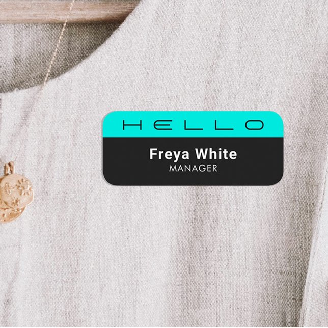 Etiqueta Para Nombres Hola Pastel Green, Negro (Subido por el creador)