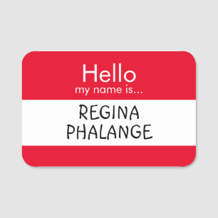 Etiqueta Para Nombres ¡Hola... Regina Phalange