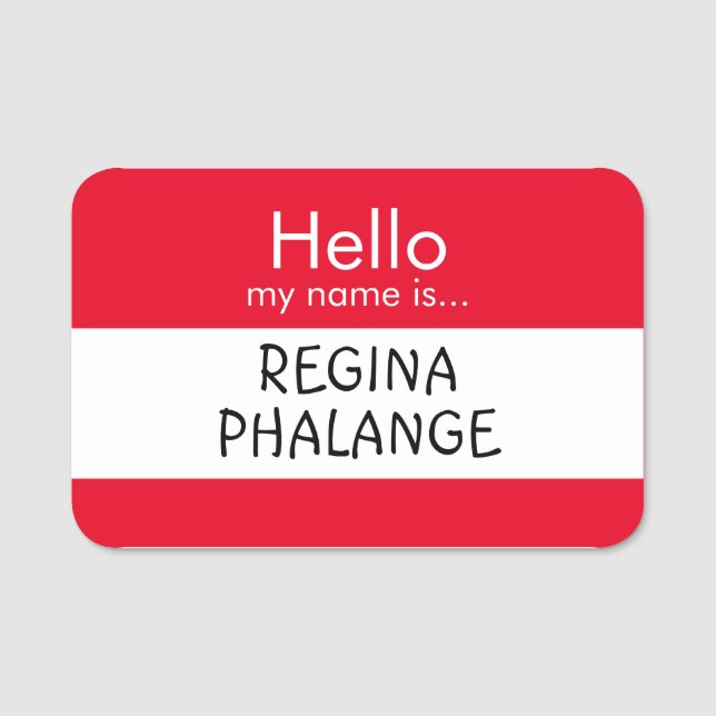 Etiqueta Para Nombres ¡Hola... Regina Phalange (Anverso)