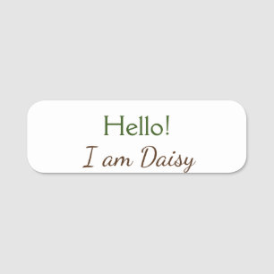 Etiqueta Para Nombres Hola soy Daisy agregar el nombre texto simple y mí
