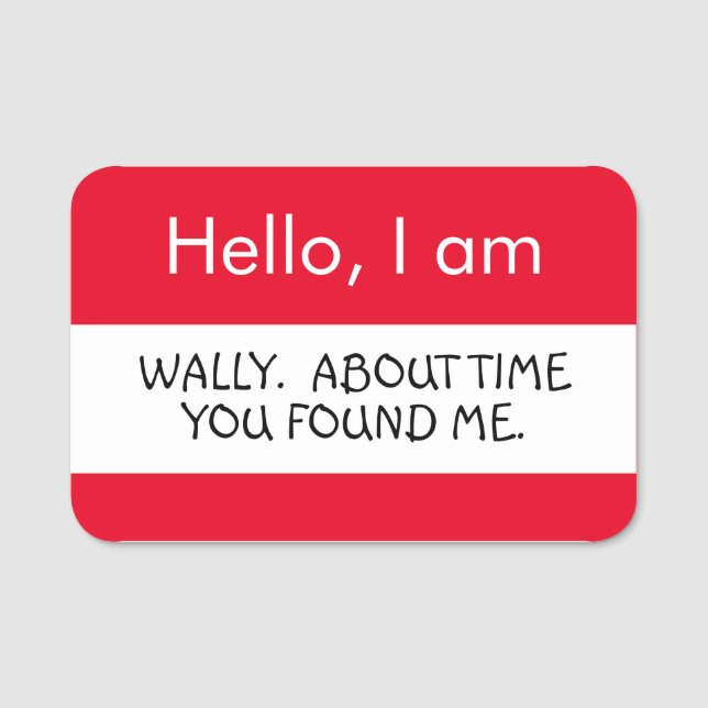 Etiqueta Para Nombres ¡Hola... Wally (Anverso)