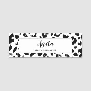 Etiqueta Para Nombres huella de leopardo de personalizable