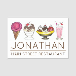Etiqueta Para Nombres Ice Cream Shoppe Parlor Sundae Cone Shake