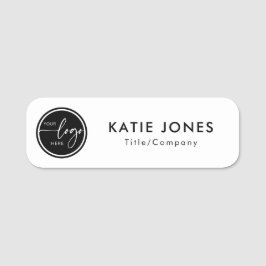 Etiqueta Para Nombres Id. de empleado con logotipo de Personalizado blan