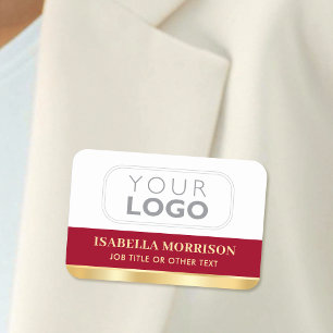 Etiqueta Para Nombres Id. de logotipo de Empresa Empresarial Red Gold