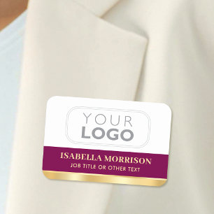 Etiqueta Para Nombres Id. del logotipo de la empresa de trabajo Plum Gol