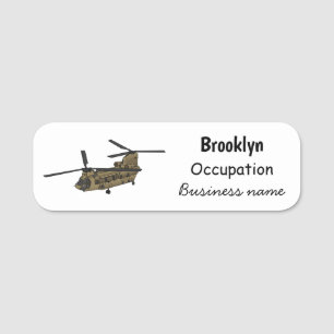Etiqueta Para Nombres Ilustracion de helicópteros militares de Chinook