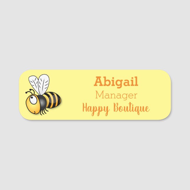 Etiqueta Para Nombres Ilustracion de personalizado de abejas alegres (Anverso)