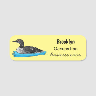 Etiqueta Para Nombres Ilustracion de personalizado de aves de Loon