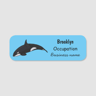 Etiqueta Para Nombres Ilustracion de personalizado de ballenas asesina