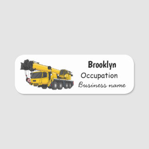 Etiqueta Para Nombres Ilustracion de personalizado de camiones Crane