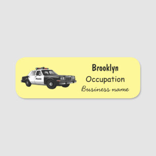 Etiqueta Para Nombres Ilustracion de personalizado de coches de policía