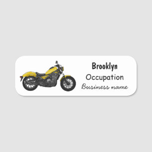 Etiqueta Para Nombres Ilustracion de personalizado de motocicleta de cru
