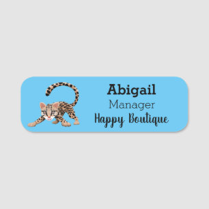 Etiqueta Para Nombres Ilustracion de personalizado de ocelot de Cute