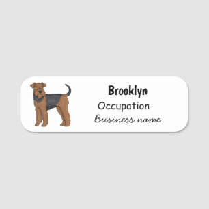 Etiqueta Para Nombres Ilustracion de personalizado de perro Airedale ter