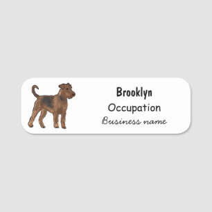 Etiqueta Para Nombres Ilustracion de personalizado de perro Airedale ter
