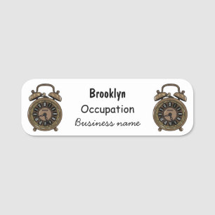 Etiqueta Para Nombres Ilustracion de personalizado de reloj de alarma