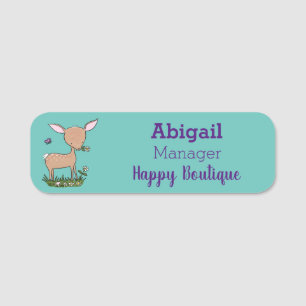 Etiqueta Para Nombres Ilustracion de personalizado de venado lindo y fel