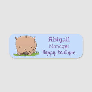 Etiqueta Para Nombres Ilustracion de personalizado de wombat para bebé l