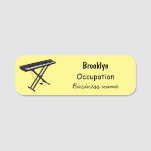 Etiqueta Para Nombres Ilustracion de piano personalizado de teclado