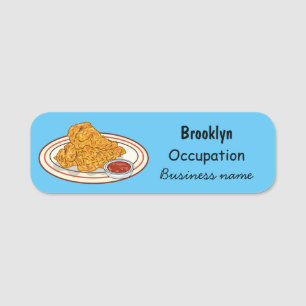Etiqueta Para Nombres Ilustracion de pollo frito personalizado