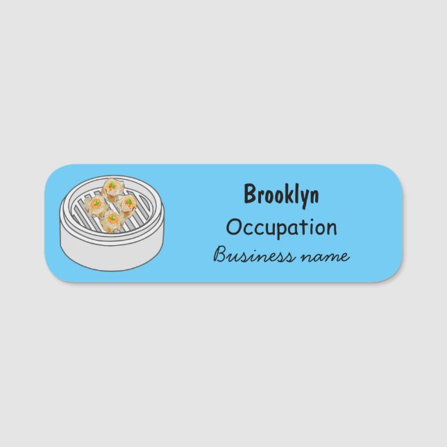 Etiqueta Para Nombres Ilustracion de Shumai dim sum personalizado (Anverso)